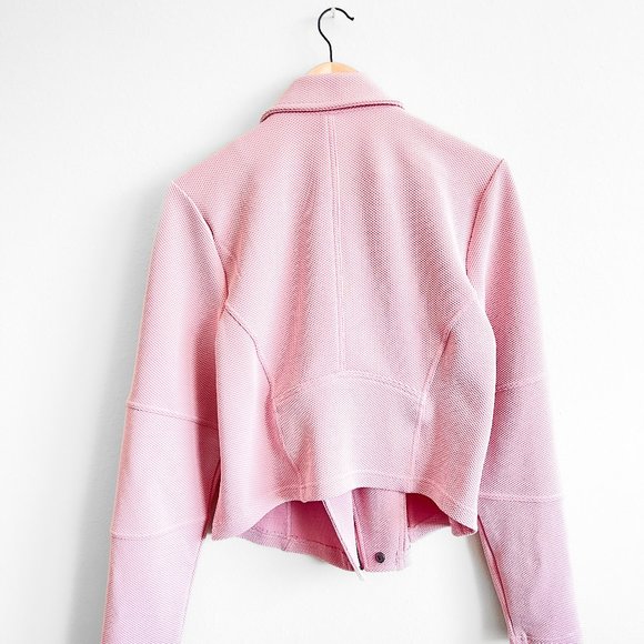 Torrid Pink Cropped Moto Jacket Size: 1 - Picture 4 of 14